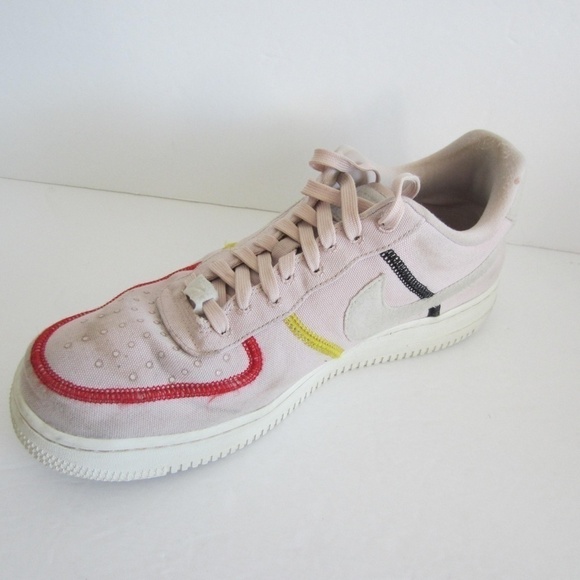 Nike Air Force One shoes’07 Women's 10.5 Low LX 'Stitched Canvas-siltstone Red - Picture 5 of 15